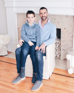 Daddy and me matching blue nordstrom 1/4 zip sweater on Pinteresting plans fashion blog