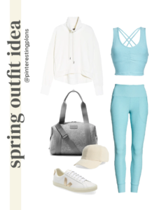 spring matching athleisure workout outfit 2022