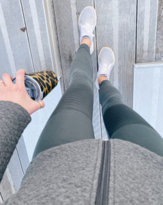 Jockey urban chic forest green Moto workout athleisure leggings on Pinteresting plans blog