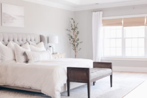 modern master bedroom with gray walls - pinteresting plans blog