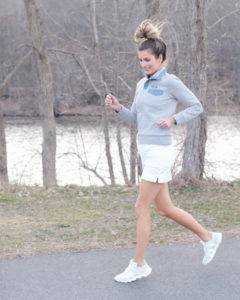 spring skort outfit for exercising