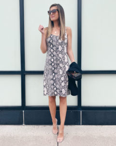 how to style a snake print midi dress on pintersting plans fashion blog
