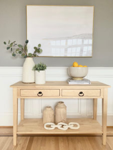 how to style a console table - simple decor you can move room to room - pinteresting plans blog