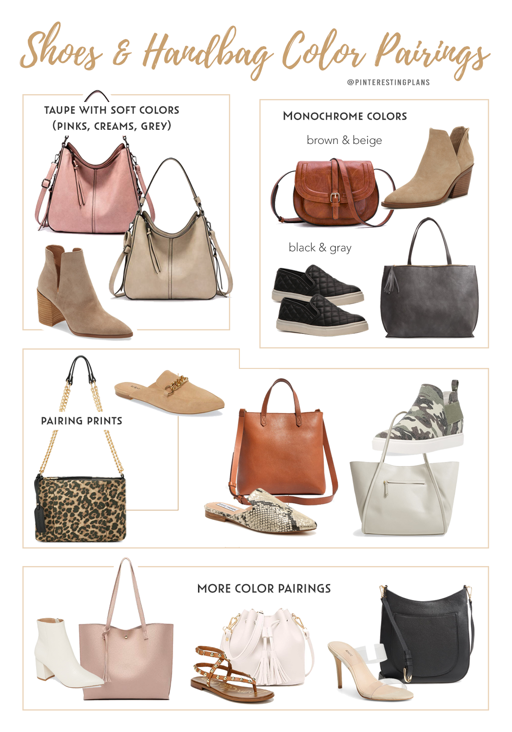 How to Match Shoes & Handbag - Color Pairings that Go Together