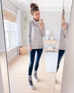 what to wear with faux fur winter boots - fall 2020 outfit idea