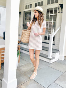 stripe tshirt dress outfit ideas for tall girls
