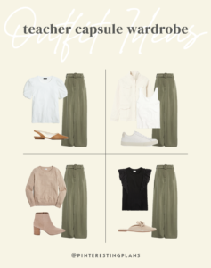 olive green wide leg belted pants fall outfit ideas for teachers