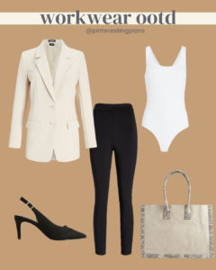 white blazer work outfit idea for fall 2021