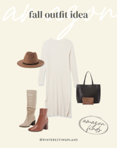 midi sweater dress outfit idea with amazon fashion finds