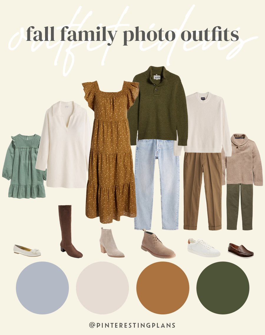 earthy neutral color scheme for fall family photos 2022
