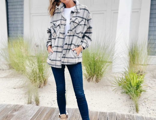 how to style a plaid shacket