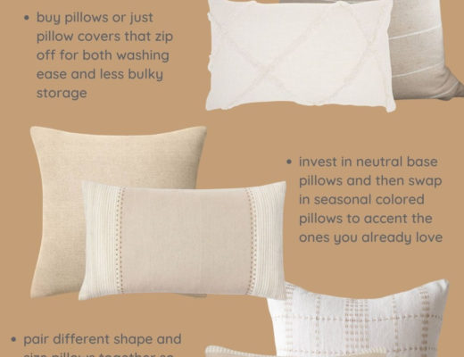 neutral pillow cover pairings for a sofa