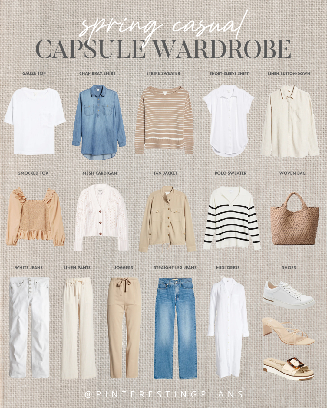 minimalist neutral spring casual capsule wardrobe 2023