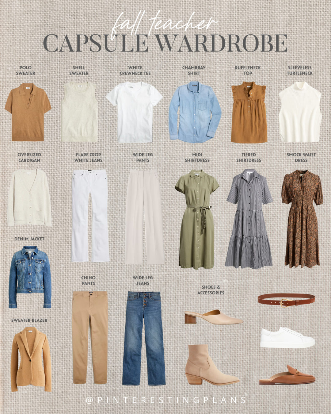 business casual fall capsule wardrobe for teachers 2023