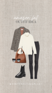 fall business casual plaid blazer outfit from amazon 2023