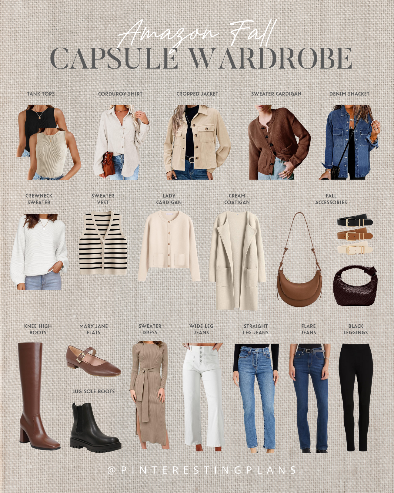 affordable amazon neutral casual fall capsule wardrobe 2024