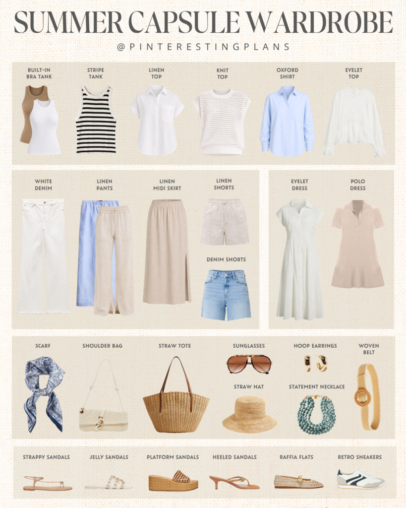 pinteresting-plans-summer-capsule-wardrobe-2026 minimalist summer capsule wardrobe 2026 on Pinteresting Plans fashion blog